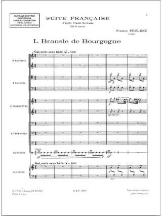 Suite Française pour orchestre - Score - POULENC - Partition